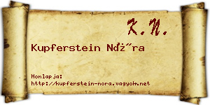 Kupferstein Nóra névjegykártya